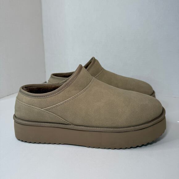 American Eagle Outfitters Women's Hangout Slip On Platform Slippers Tan Size 10 - Picture 5 of 9